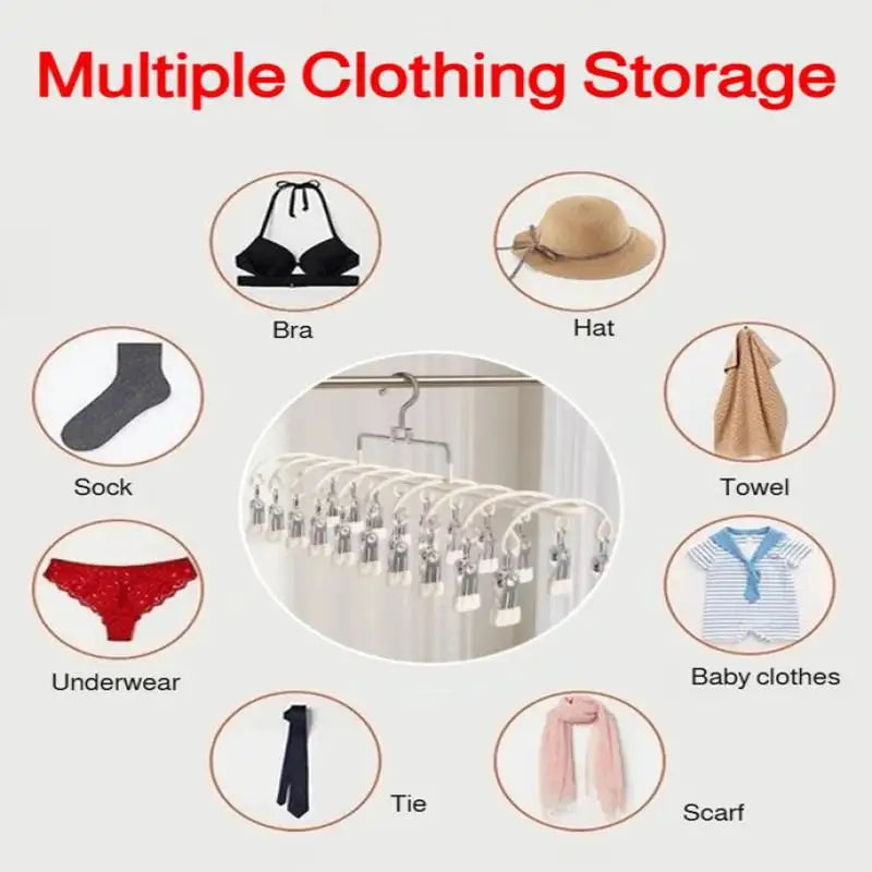 20-Clip Stainless Steel Windproof Clothes Drying Rack Hanger Clothes Drying Rack Nixie
