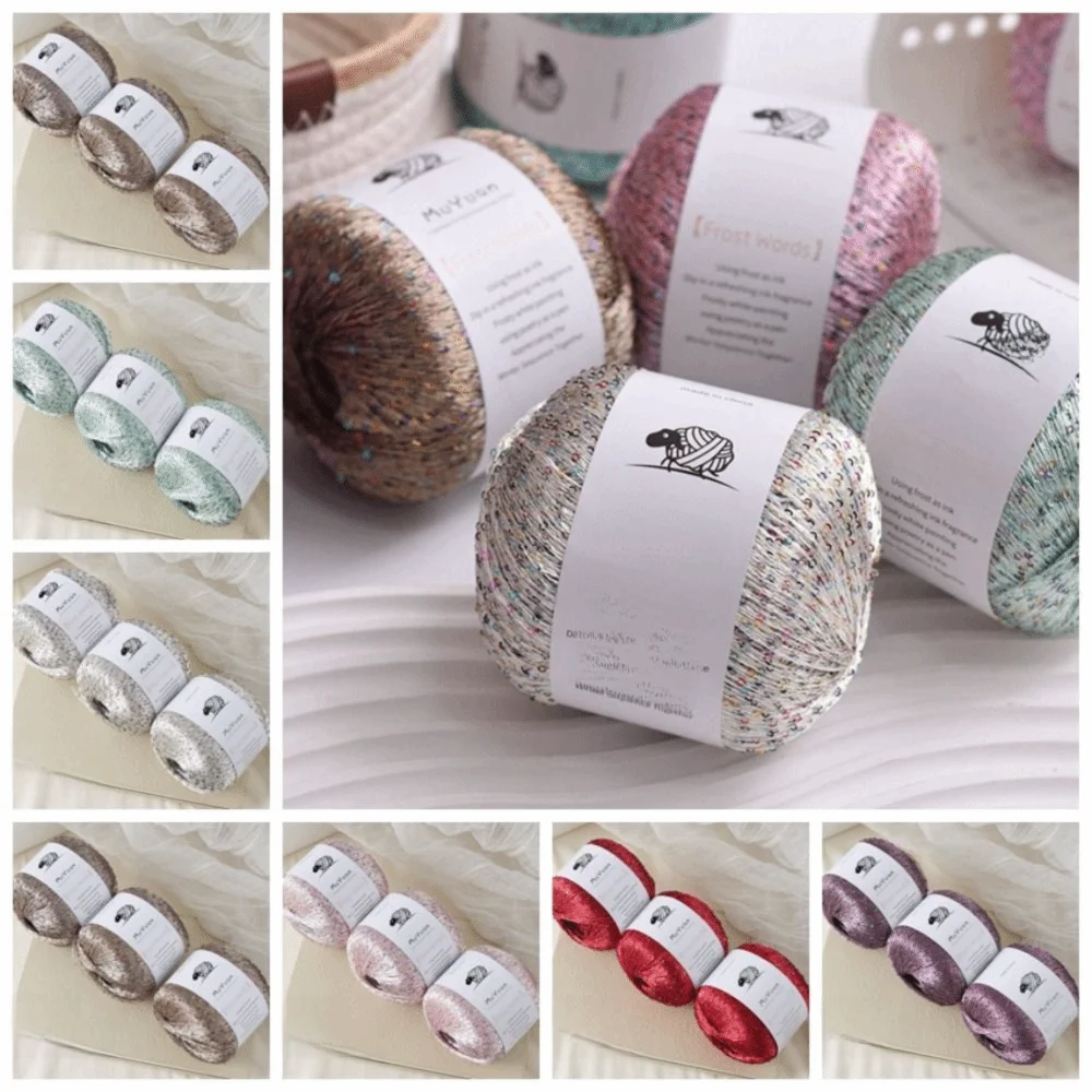 Nylon Sequin Crochet Thread 50g – DIY Woven Craft Yarn Sequin Craft Thread Nixie