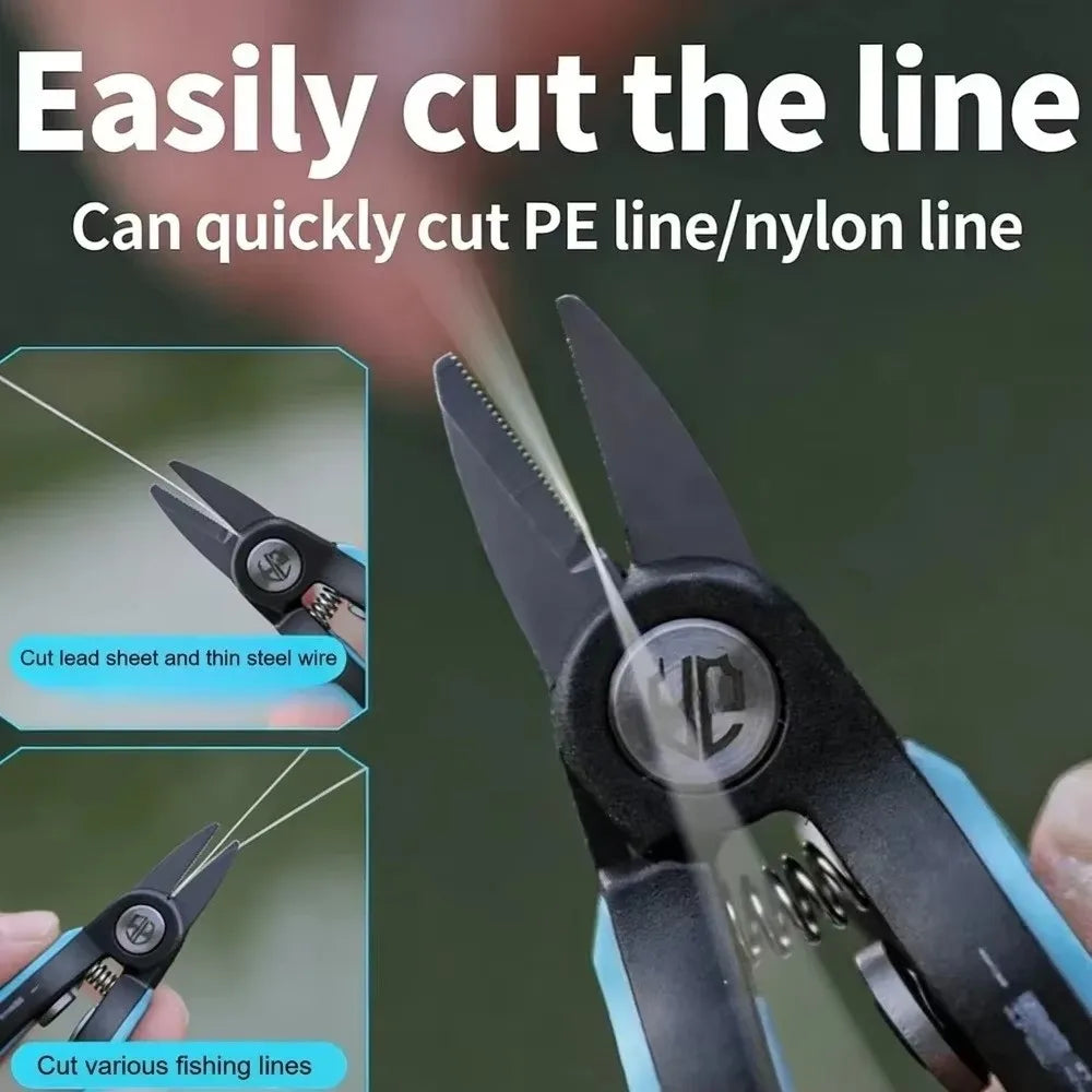 Portable Serrated Fishing Scissors – Stainless Steel PE Line Cutter Fishing Scissors Nixie