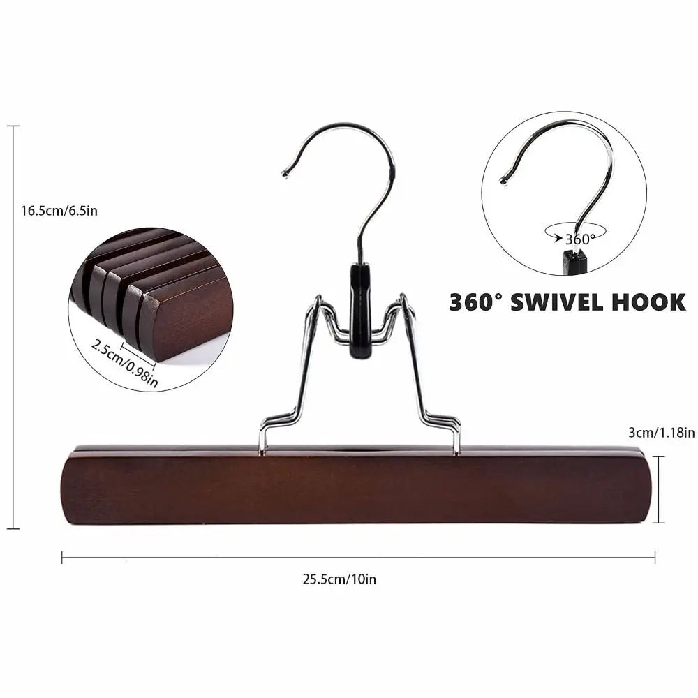 Wooden Horse-Face Skirt & Pants Hanger – Non-Slip Retro Rack Clothes Hanger Nixie