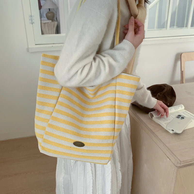 Cartoon Embroidery Tote Bag – Large Canvas Shoulder Bag Embroidery Tote Bag Nixie