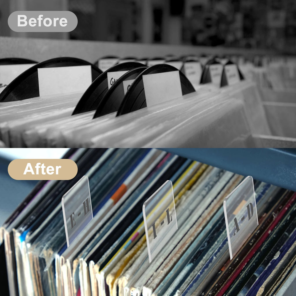 6-Pack A-Z Acrylic Vinyl Record Dividers – Shelf Organizer Record Shelf Dividers Nixie