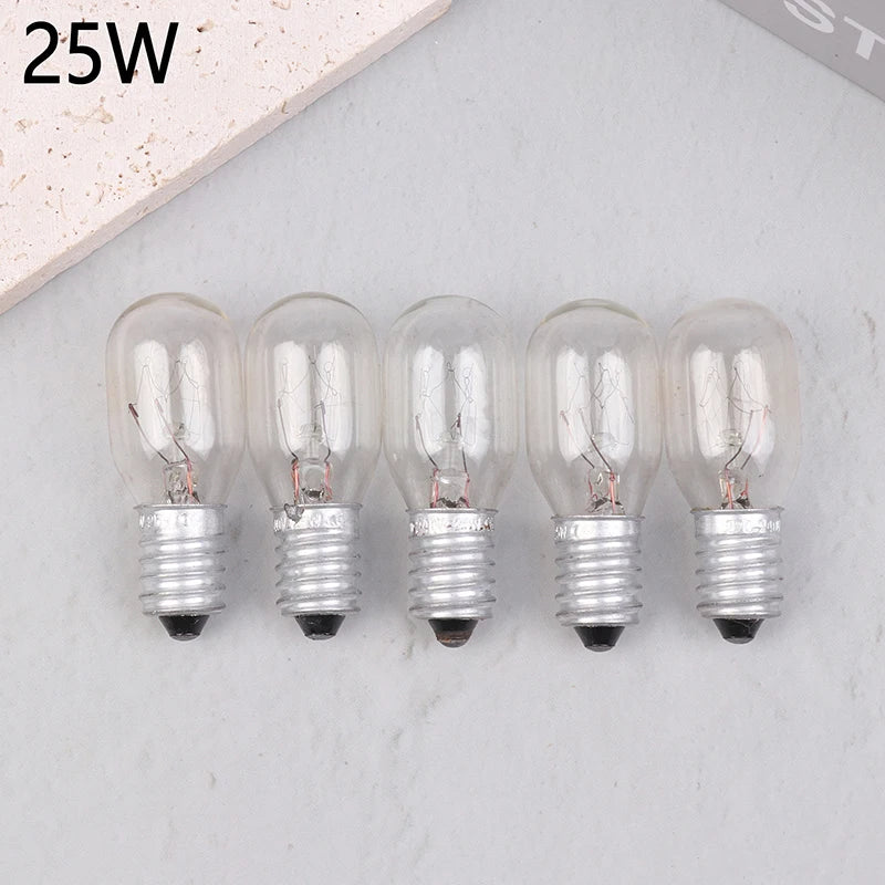 5Pcs E14 Incandescent Bulbs – Salt Lamp, Fridge & Oven 10–25W Incandescent Light Bulbs Nixie 25W