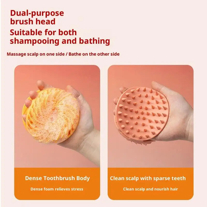 Dual-Sided Silicone Body Scrubber & Scalp Massage Bath Brush Bath Scrub Brush Nixie