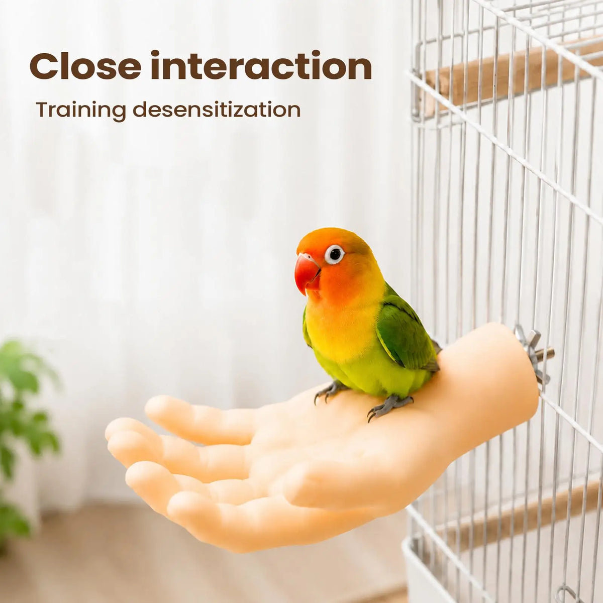 Simulated Hand Bird Perch – Anti-Bite Training Stand for Parrots