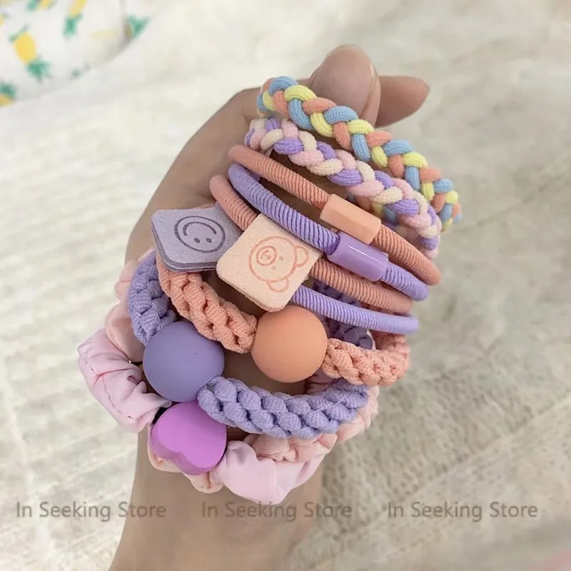10-Pack Colorful Scrunchies Elastic Hair Ties for Women & Girls Hair Scrunchies Set Nixie 4-10PCS