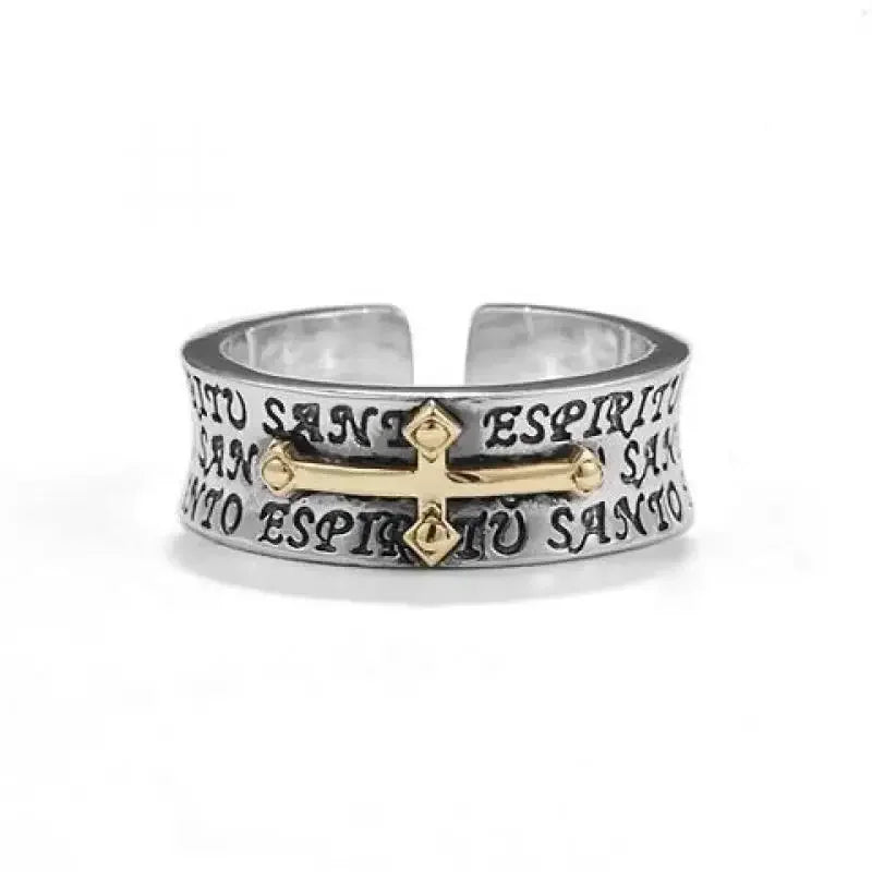 Vintage Cross Virgin Mary Adjustable Ring – Silver Fashion Jewelry Fashion Ring Nixie