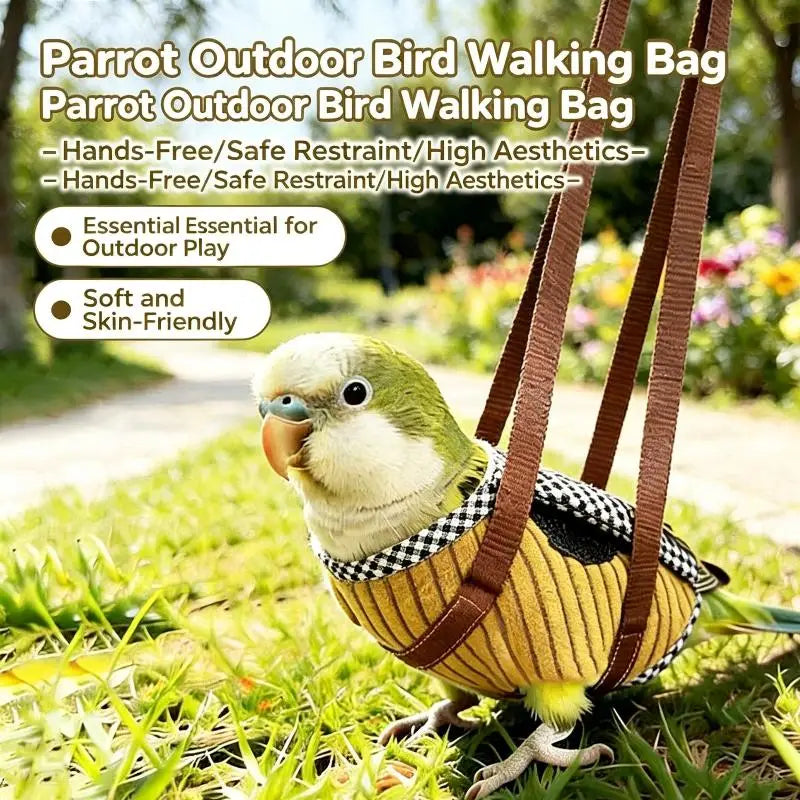 Anti-Escape Parrot Vest Carrier – Breathable Bird Harness S–XL Bird Vest Carrier Nixie