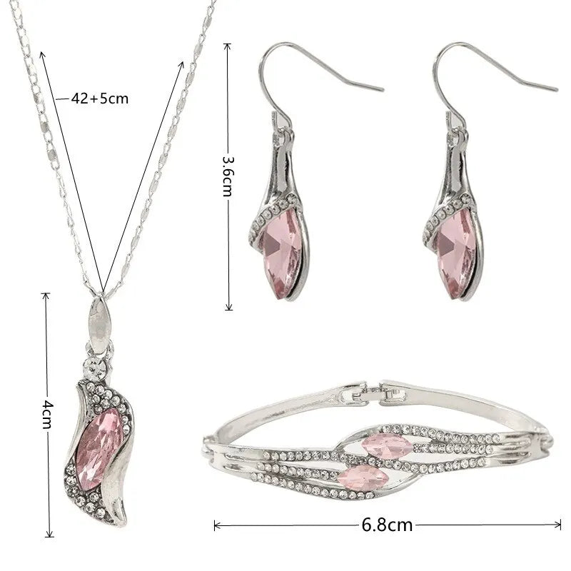 4-Piece Gold-Plated Necklace Bracelet & Earrings Jewelry Set Fashion Jewelry Set Nixie