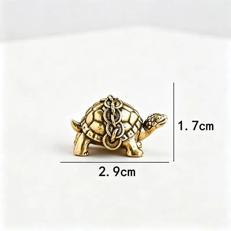 Solid Brass Mini Turtle Figurine | Antique Tea Pet Ornament