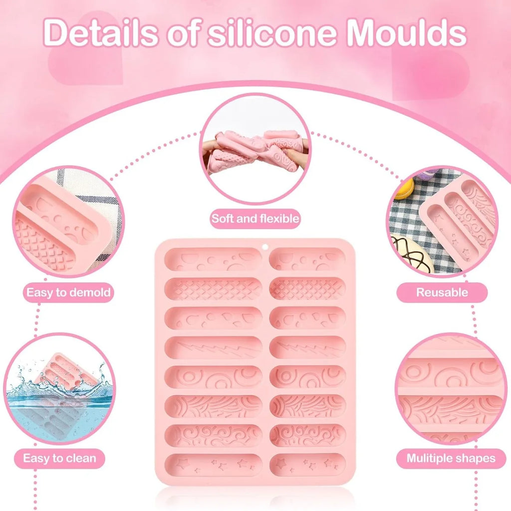 16-Cavity Silicone Chocolate Bar Mold with Candy Sticks Silicone Baking Mold Nixie