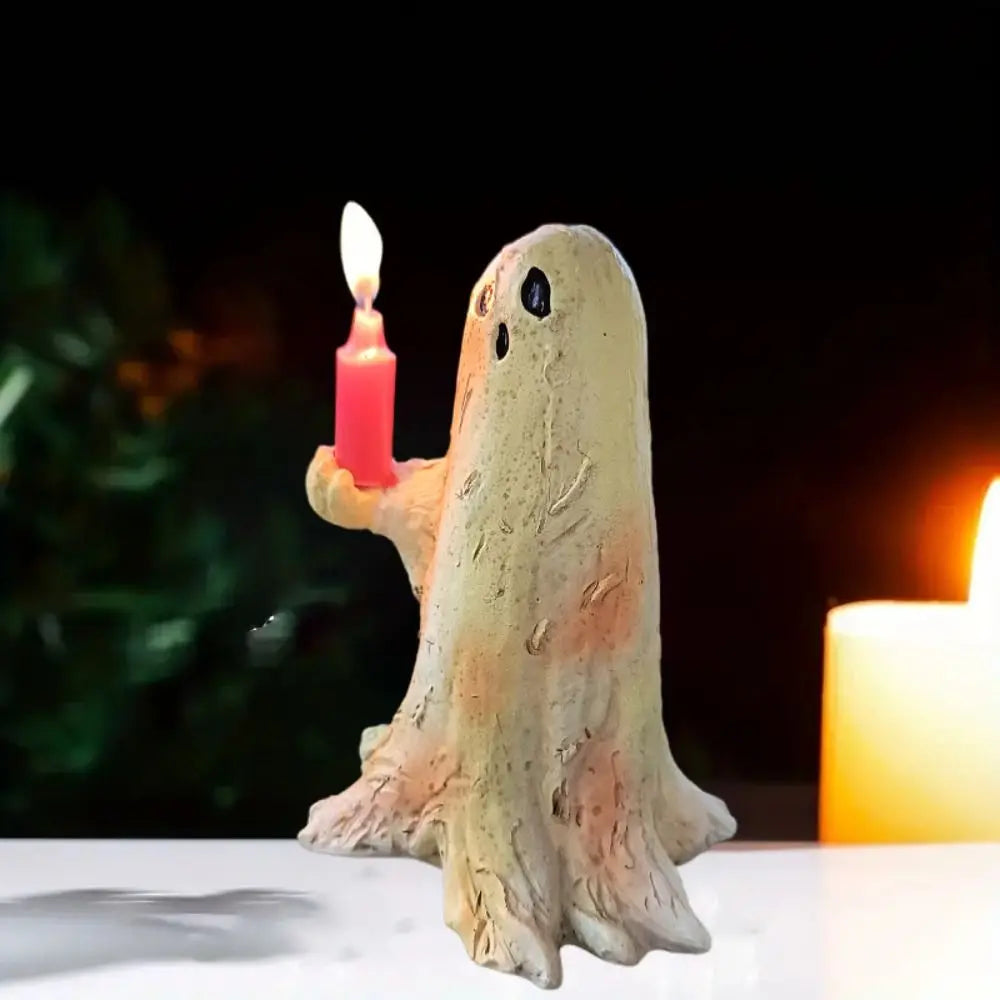 Halloween Ghost Figurine Resin Statue – Spooky Home Decor Halloween Resin Figurine Nixie