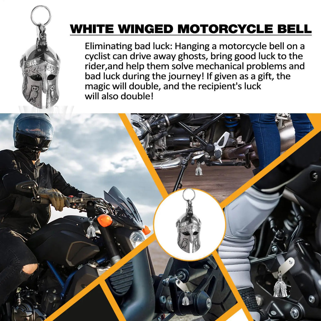 Retro Motorcycle Guardian Bell Roman Warrior Helmet Charm Pendant Motorcycle Bell Pendant Nixie