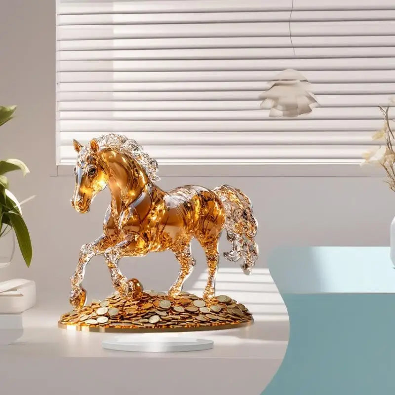 Acrylic Horse Stand Decoration – 2D Flat Modern Tabletop Ornament Tabletop Ornament Nixie