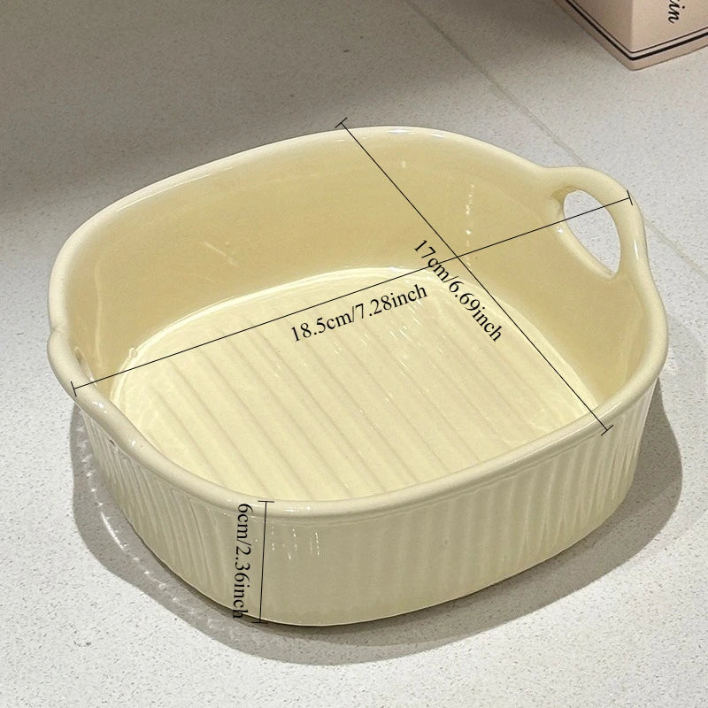 Ceramic Air Fryer Baking Bowl – Heat-Resistant Square Dish Ceramic Baking Bowl Nixie