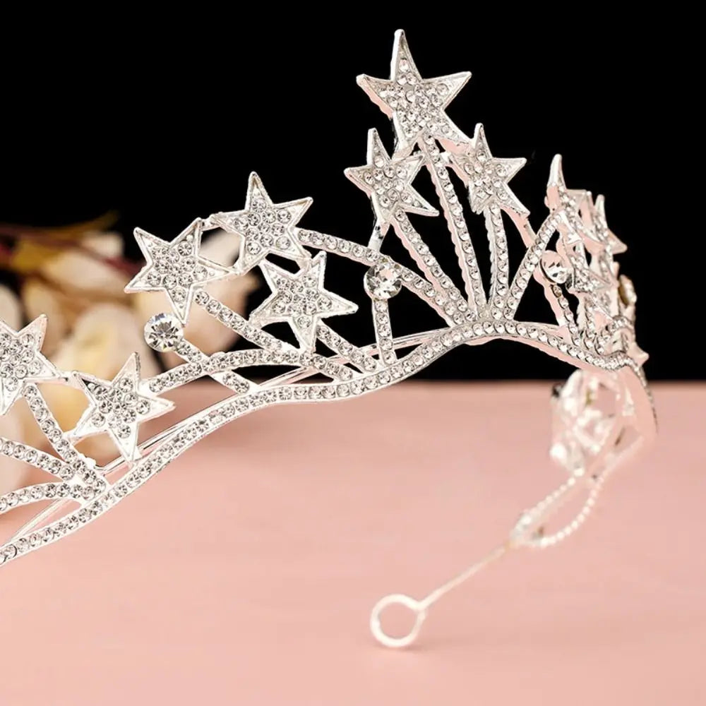 Baroque Crystal Rhinestone Crown Tiara – Gold & Silver Bridal Rhinestone Crown Tiara Nixie