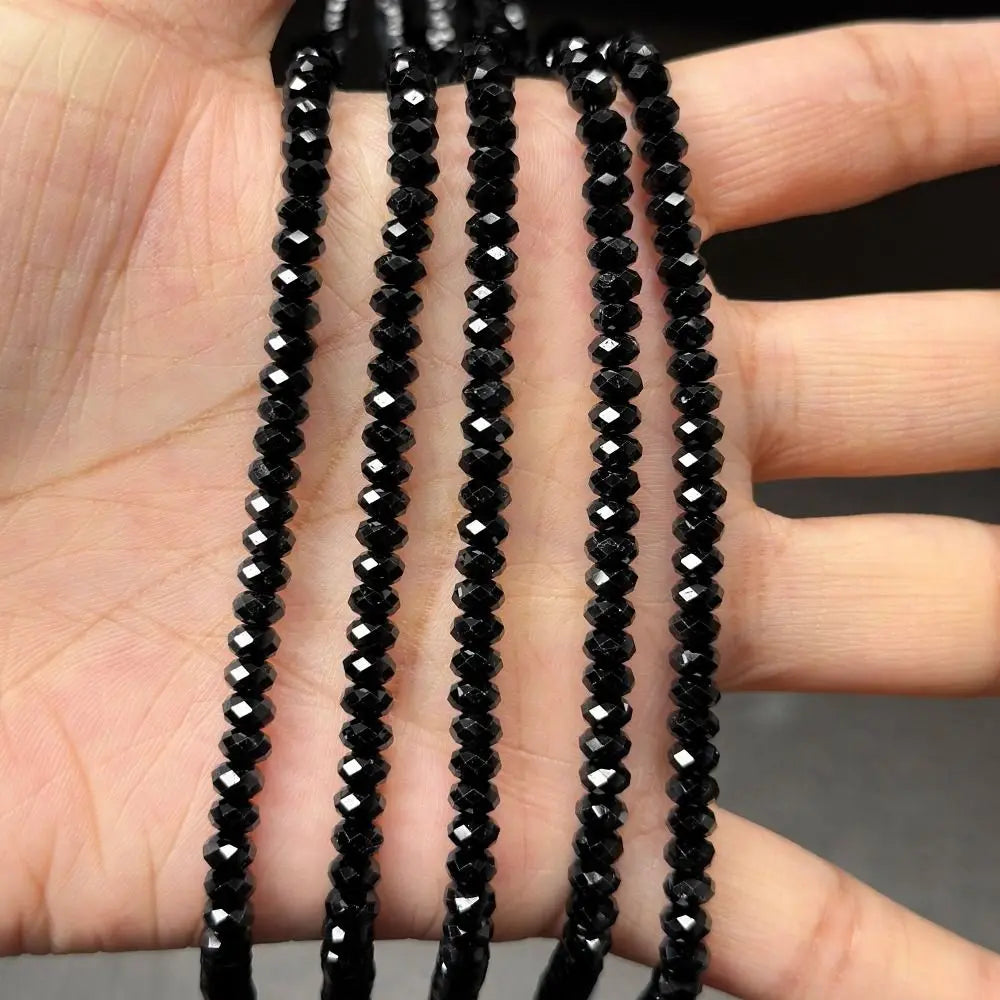 Black Spinel Stone Beads 2/3/4mm – 38cm DIY Jewelry Spacer Beads Jewelry Making Beads Nixie