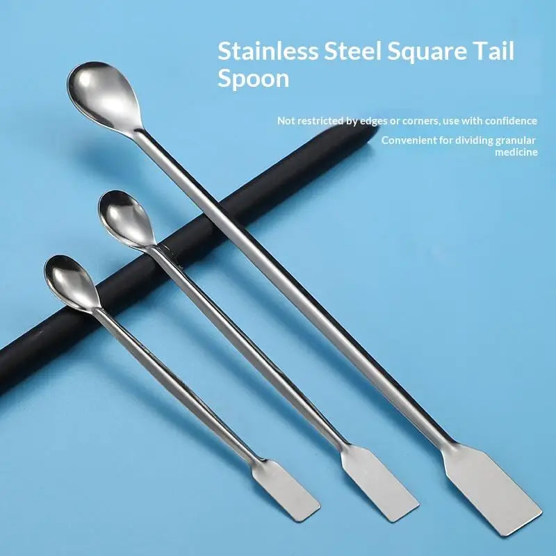 Double-Ended Stainless Steel Lab Sampling Spoon Spatula Lab Sampling Spoon Nixie
