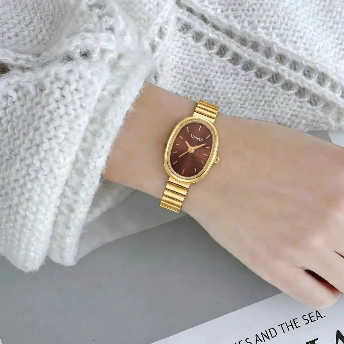 Timetti Oval Minimalist Quartz Watch – Light Luxury Style Quartz Fashion Watch Nixie