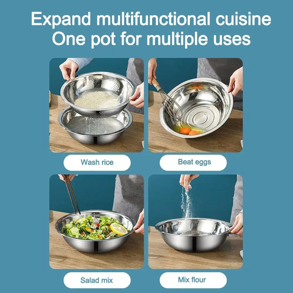 3-in-1 Stainless Steel Vegetable Wash Basin, Strainer & Grater Vegetable Wash Basin Nixie