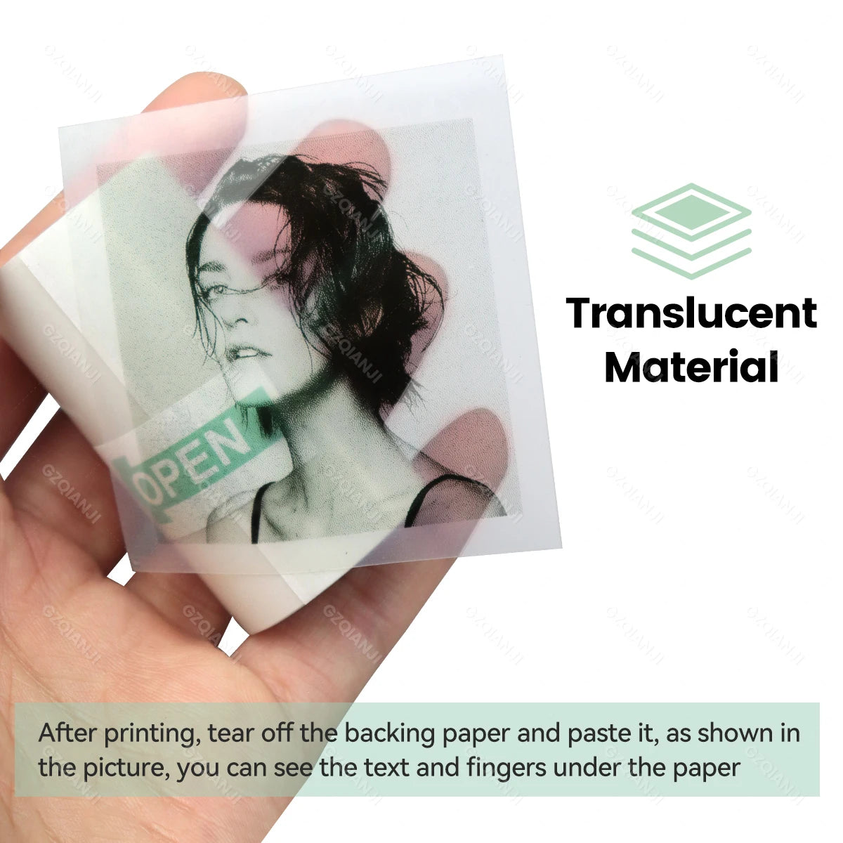 57x30mm Clear Adhesive Thermal Sticker Paper for 58mm Printer