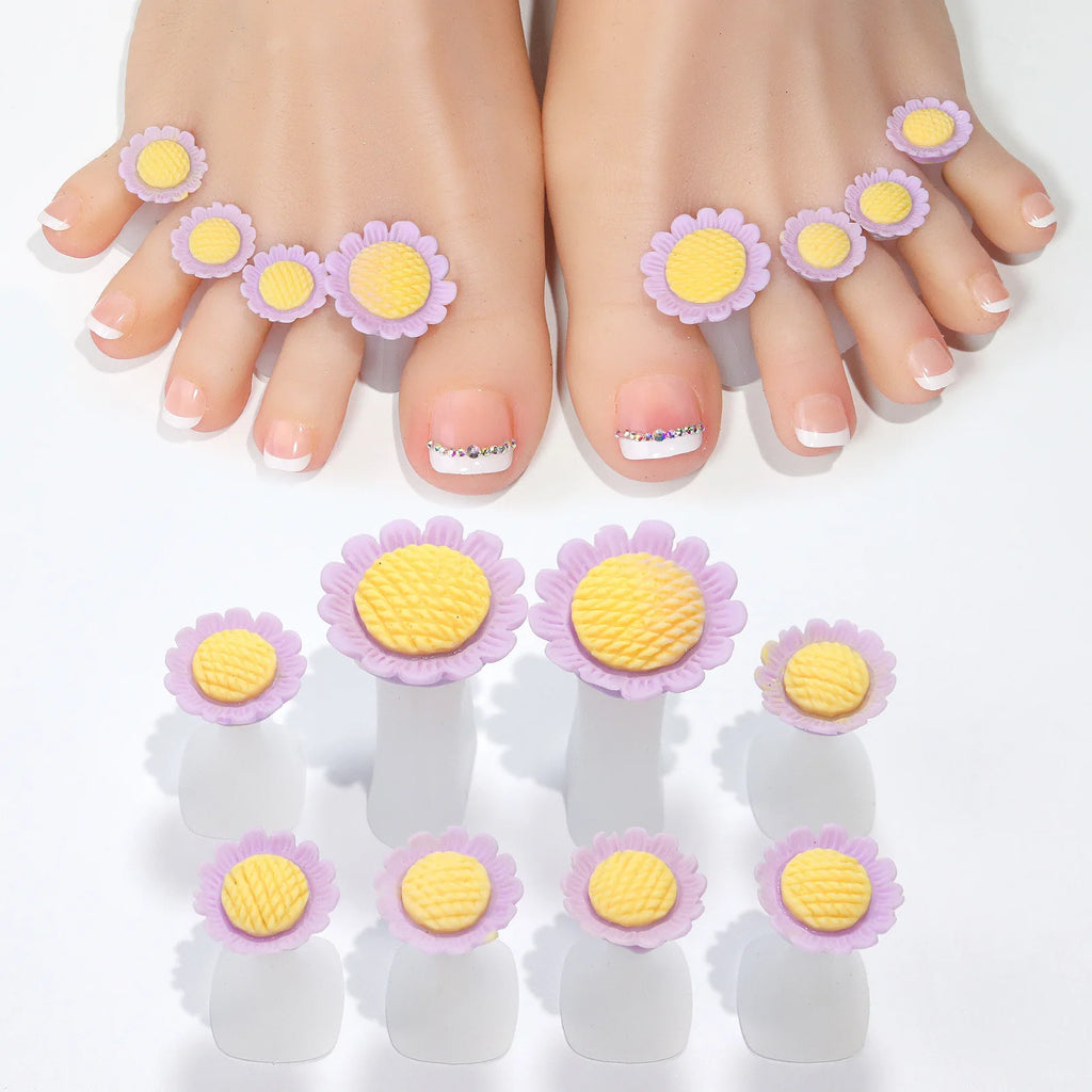 8-Piece Silicone Flower Toe Separators for Pedicure | Nixie