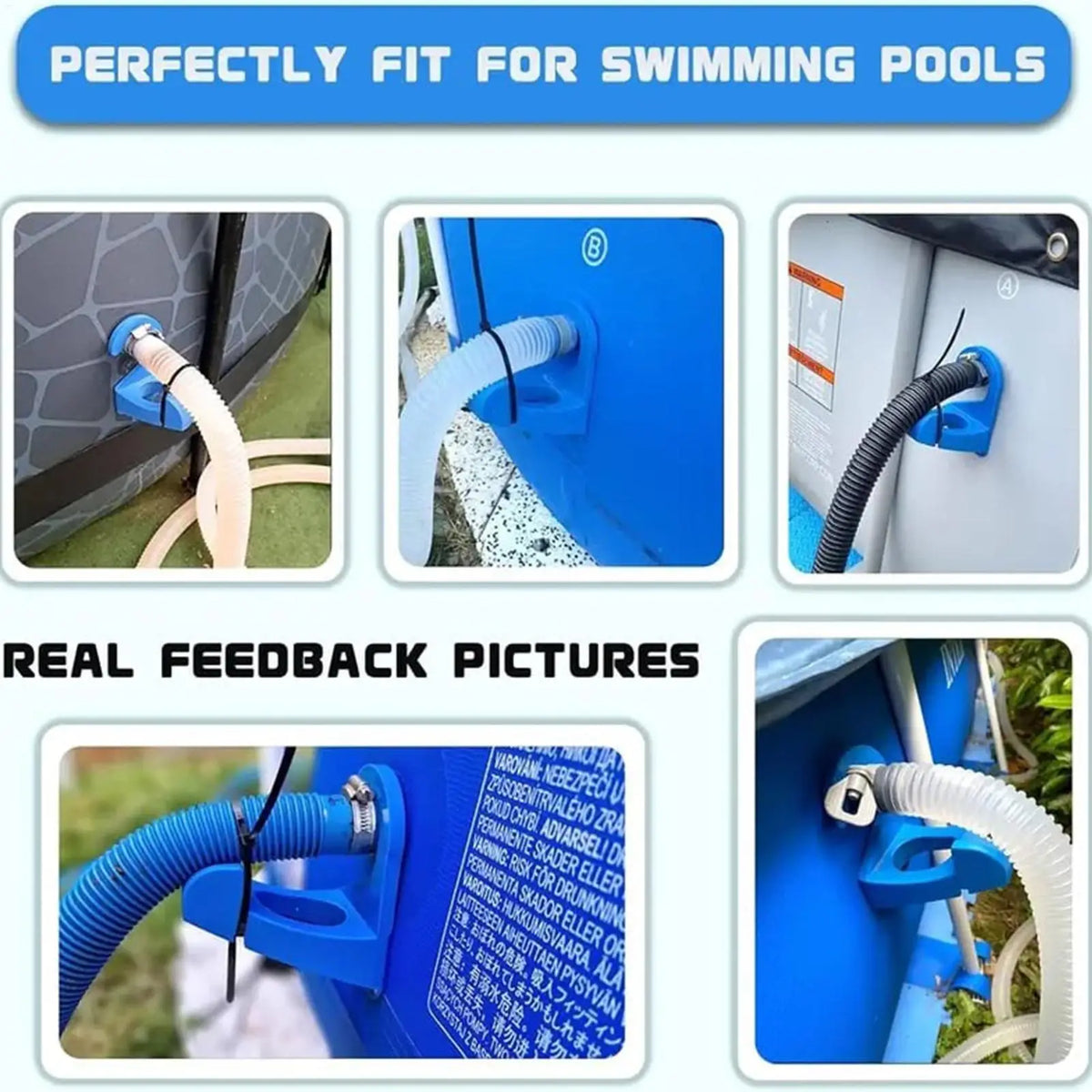Non-Slip Pool Hose Holders Tube Hangers 3-Pack | Leak-Proof Pool Hose Holder Nixie