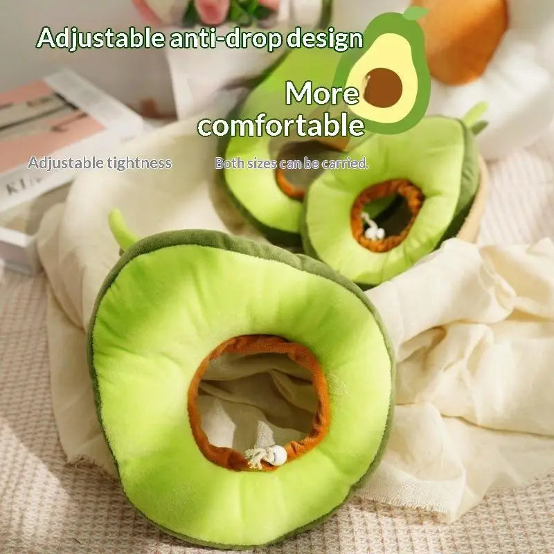 Cute Toast & Avocado Pet Recovery Cone Collar for Cats & Dogs Pet Recovery Collar Nixie
