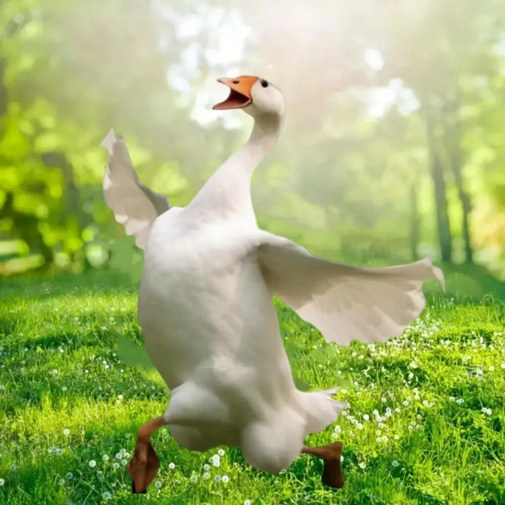 Acrylic 2D White Goose Garden Stake – Funny Lawn Decor Garden Lawn Stake Nixie