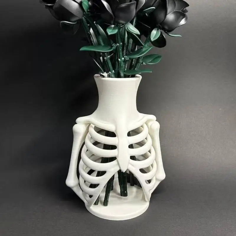 3D Printed Skeleton Ribcage Vase | Gothic Halloween Décor Decorative Vase Nixie