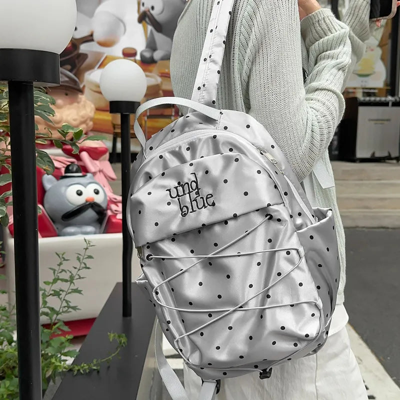 Korean Polka Dot Mini Backpack for Women – Stylish Commuter Bag Women's Mini Backpack Nixie