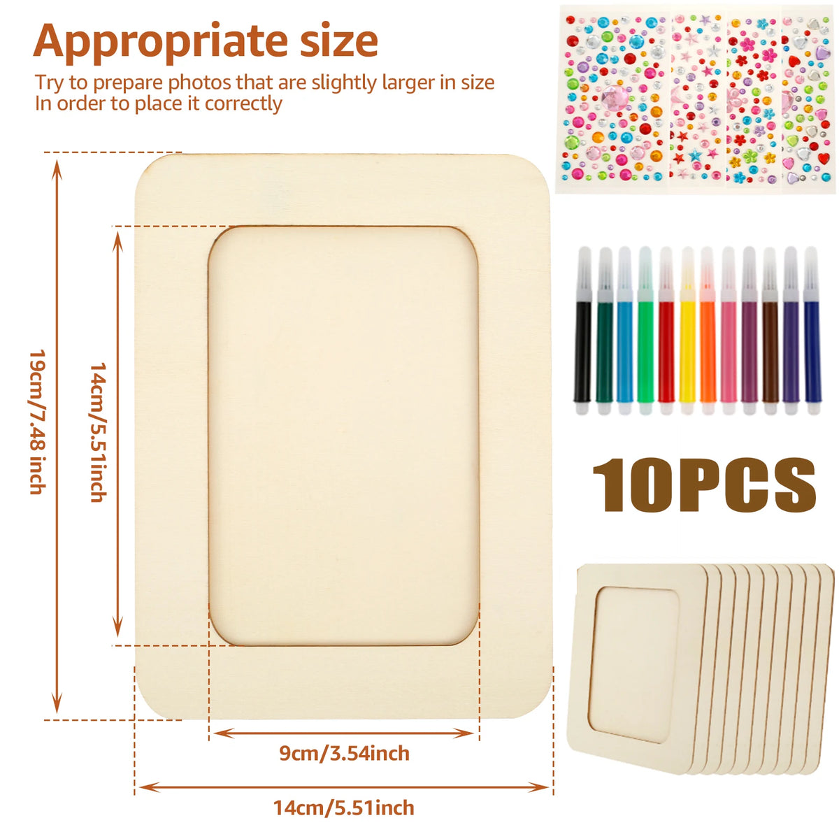 DIY Unfinished Wood Picture Frame Craft Kit – 24 Frames & Paints
