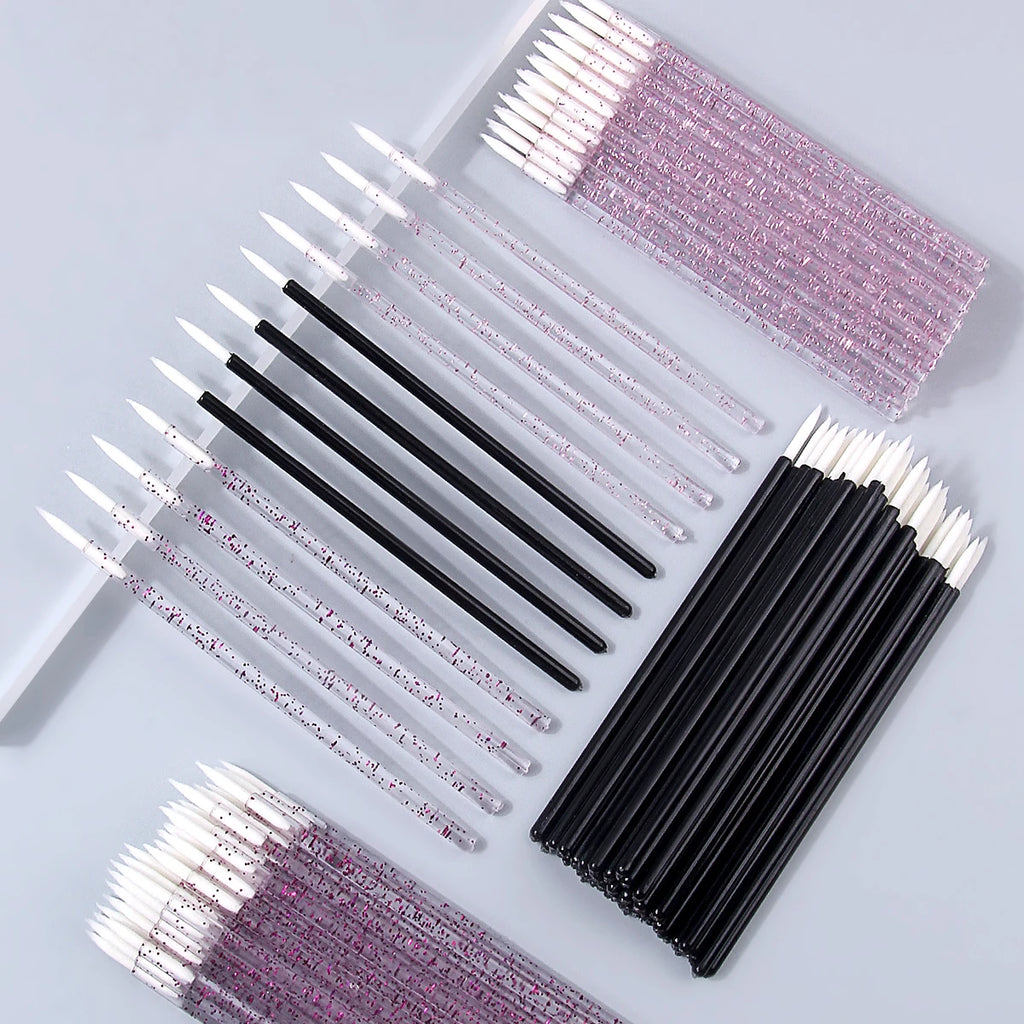 Disposable Lip Brushes 50/100 Pcs – Lipstick Gloss Wand Applicators Disposable Lip Brush Nixie