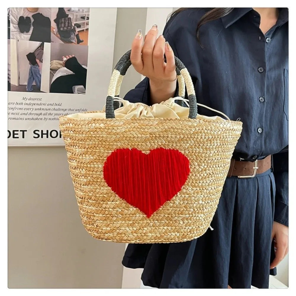 Embroidery Straw Tote Bag – Large Boho Shoulder Handbag Straw Tote Bag Nixie