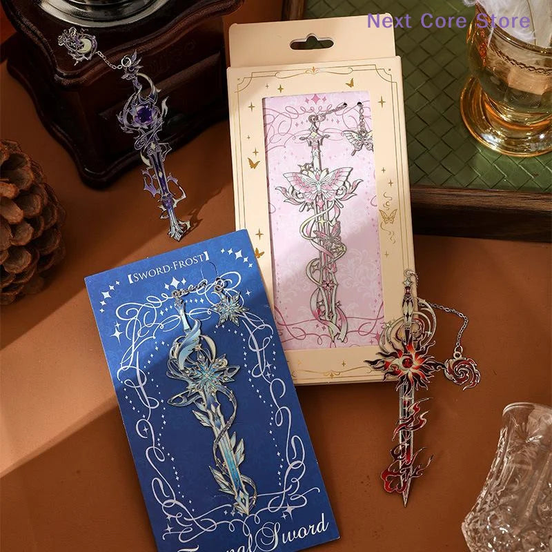 Anime Elemental Metal Bookmark Colorful Enamel Hollow Design Metal Bookmark Nixie