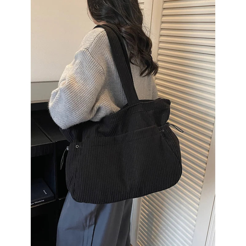 Women's Large Capacity Corduroy Tote Shoulder Bag | Nixie