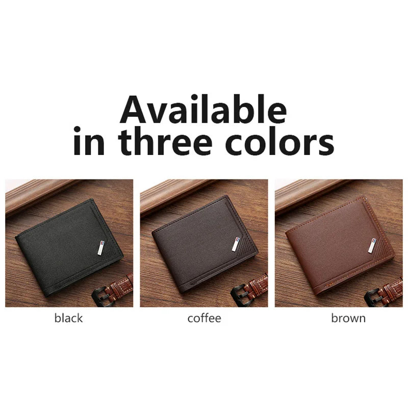Men's Slim Frosted PU Leather Wallet – Multi-Slot Card Holder Men's Leather Wallet Nixie