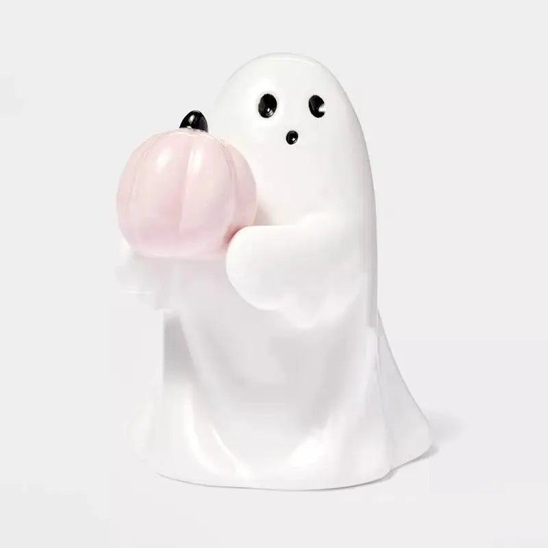 Cute Halloween Ghost Resin Statue – Mini Desktop Shelf Décor Halloween Resin Ornament Nixie A10