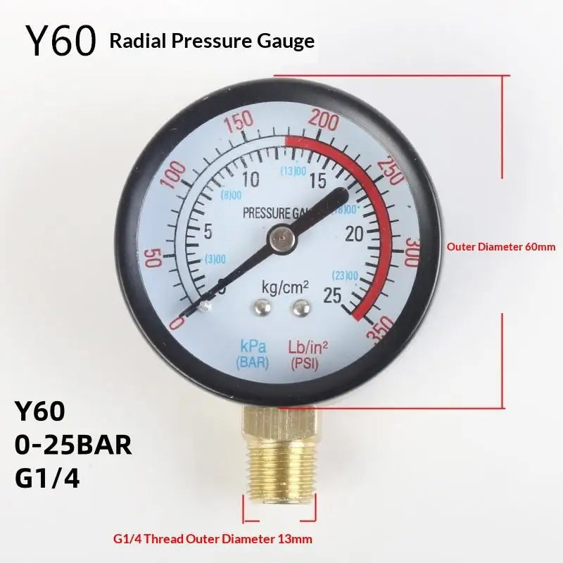 Air Pressure Gauge 0-25Bar/0-10Bar/0-12Bar – DIY Compressor Pressure Gauge Nixie A5