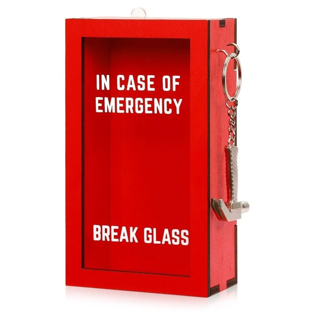 Break In Case of Emergency Wooden Gift Box with Hammer Novelty Gift Box Nixie B