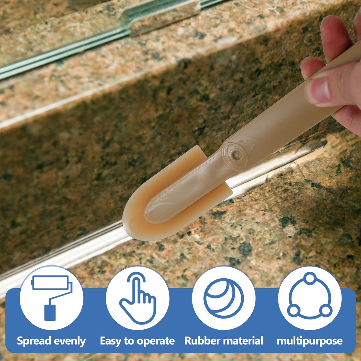 4-Piece Rubber Caulk Finishing Tool Kit – Reusable Caulking Set