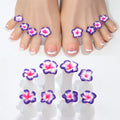 8pcs Silicone Daisy Flower Toe Separators for Nail Art Nail Art Toe Separator Nixie Purple Flower