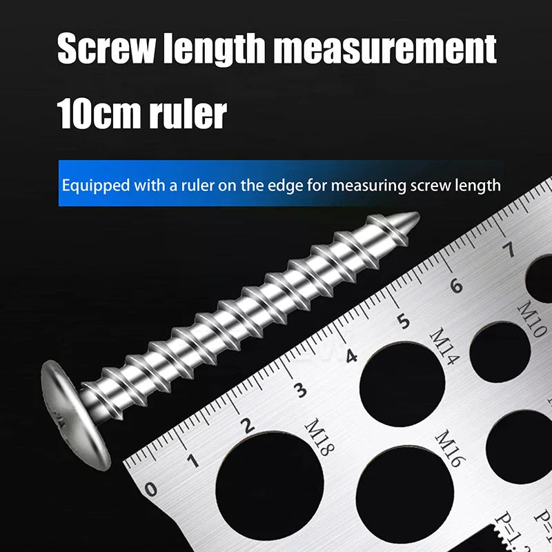 Stainless Steel Thread Gauge – Bolt Nut Screw Measurement Tool Thread Gauge Tool Nixie