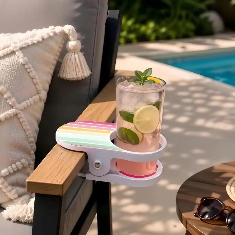 Rainbow Clip-On Armrest Cup Holder for Chair & Patio Armrest Cup Holder Nixie