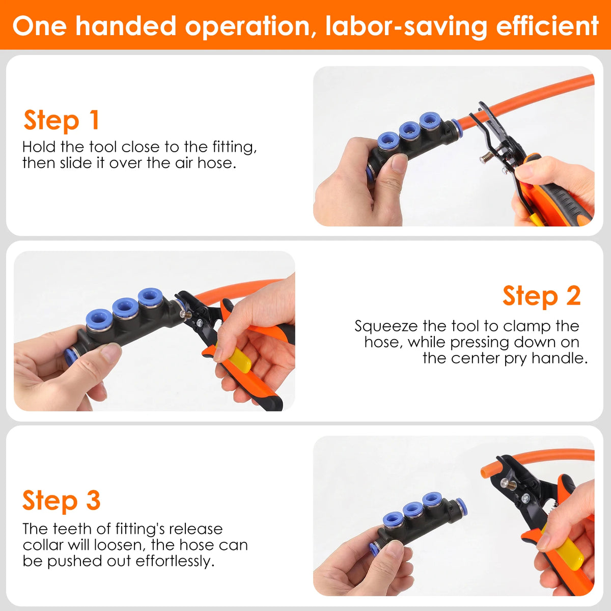 Pneumatic Disconnect Pliers – 3-in-1 Push-to-Connect Removal Tool
