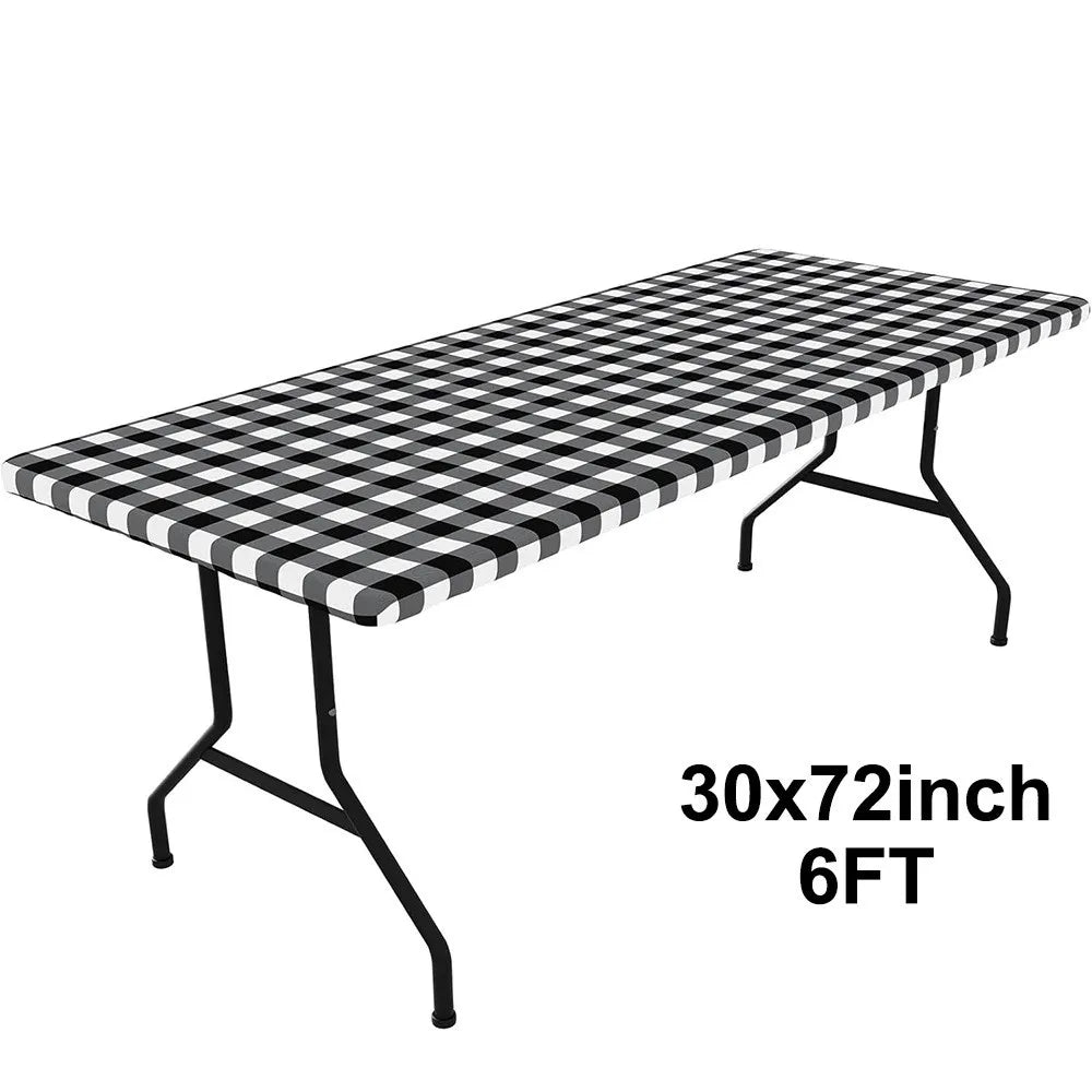 6FT Waterproof Spandex Stretch Tablecloth – Rectangle Table Cover