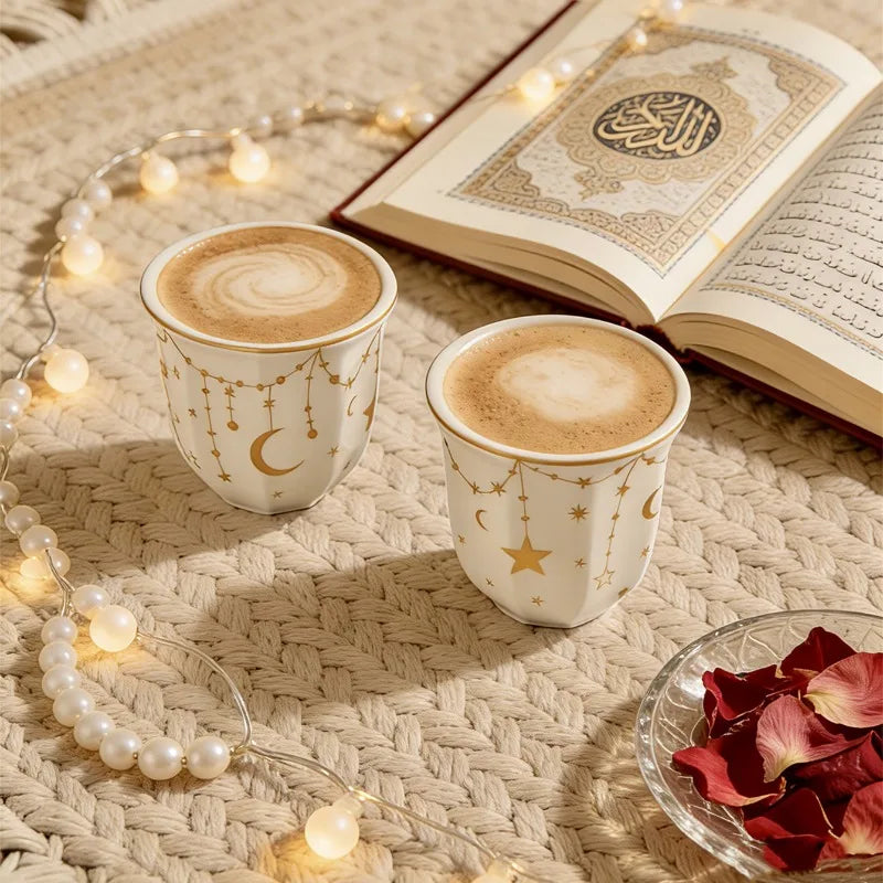 Kabuki Octagonal Ceramic Espresso Cup | Floral Coffee Cup Ceramic Coffee Cup Nixie
