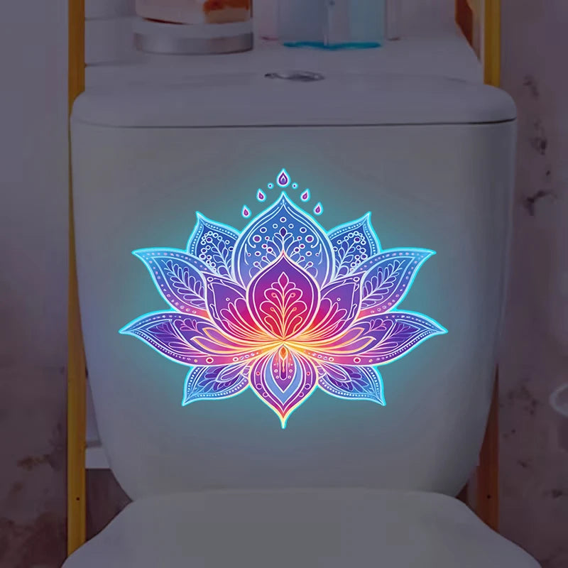 Glow-in-the-Dark Lotus PVC Sticker – Removable Wall Decal Glow Wall Decal Nixie