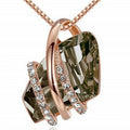 Crystal Glass Birthstone Pendant Necklace – Classic Design Pendant Necklace Nixie 1-GRAY