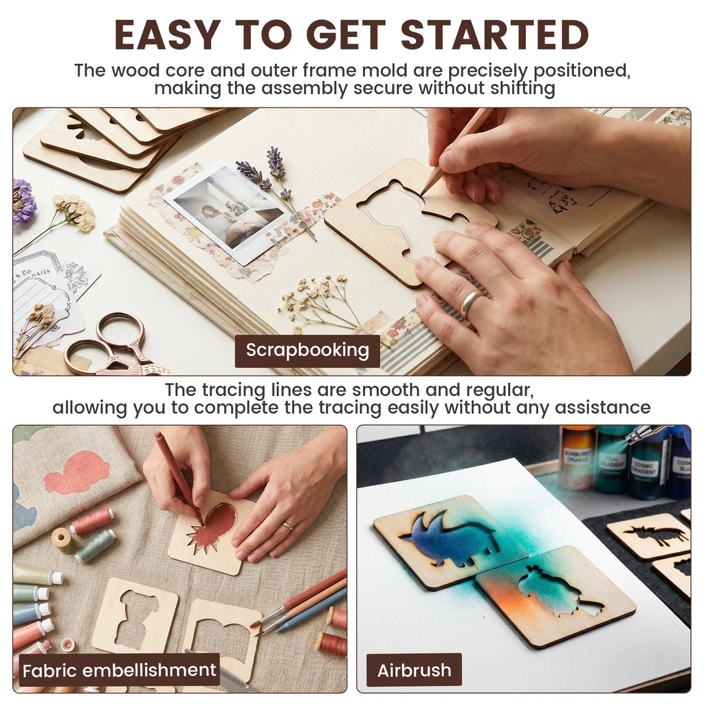 Montessori Wooden Stencils for Kids – 20 or 32 Pc Set
